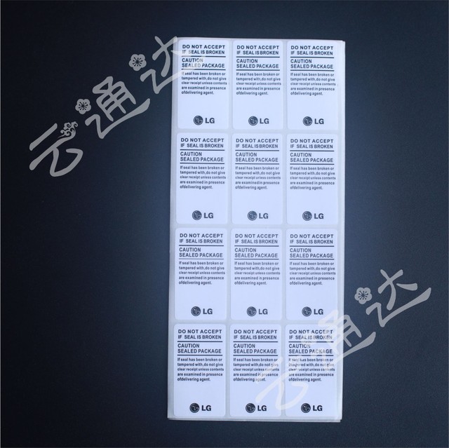 100pcslot high quality adhesive sticker for LG Seal Label Sticker For LG  F100 F180 F200 G1 G2 Nexus Package Box Sealing Strip